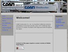 Tablet Screenshot of coanconstruction.com
